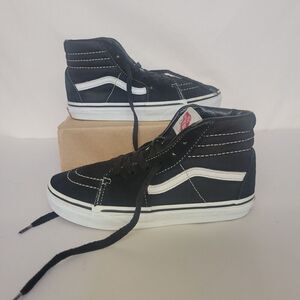 Vans Size 3 Kids  Black White Skateboarding High Top Sneakers Shoes Unisex